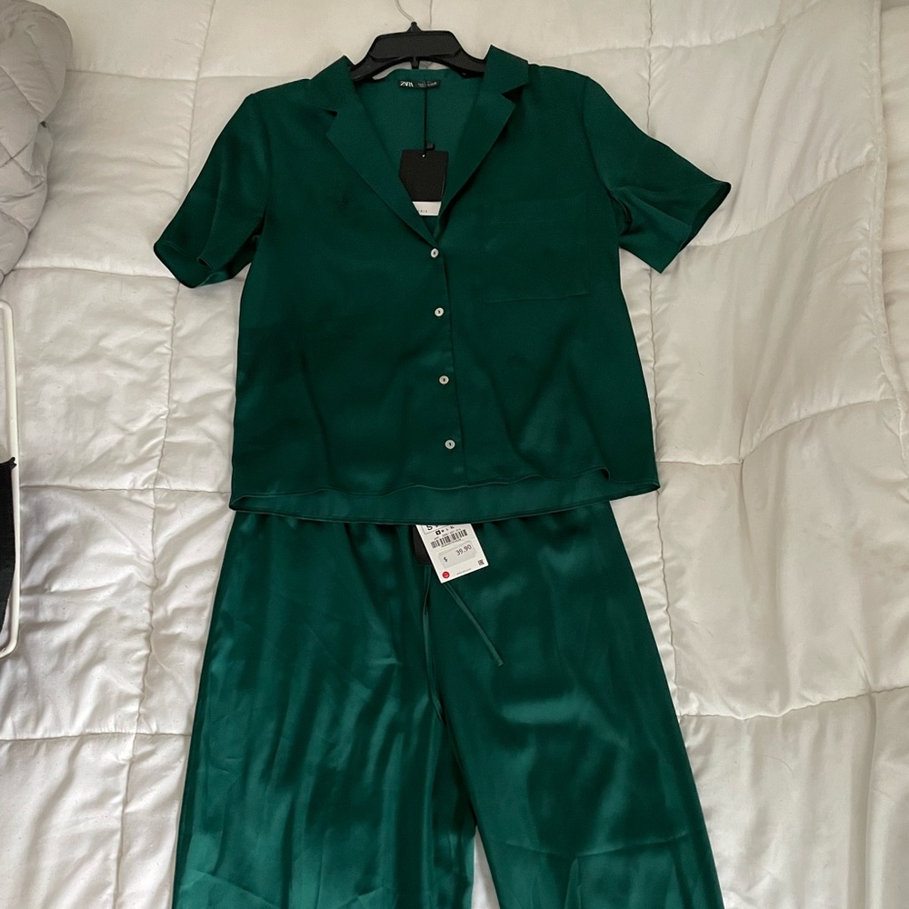 Zara satin pajama set lingerie line NWT